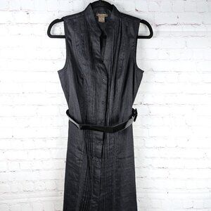 Bay Studio Black Linen Short Sleeve Dress - Small